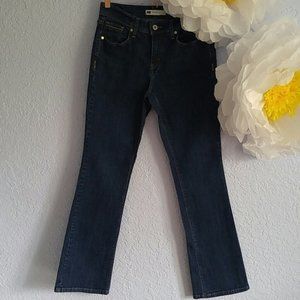 Levi's 515 Boot Cut Dark Denim Back Flap Pocket Jeans SZ 4M